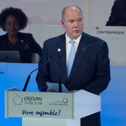 S.A.S. le Prince au XVIIème Sommet de la Francophonie 