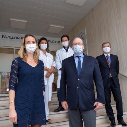 Covid 19 Visite de S.A.S. le Prince au Centre Hospitalier Princesse Grace