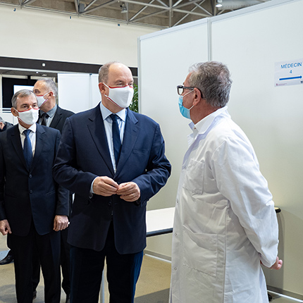 Covid- 19 Inauguration du nouveau centre de vaccination au Grimaldi Forum