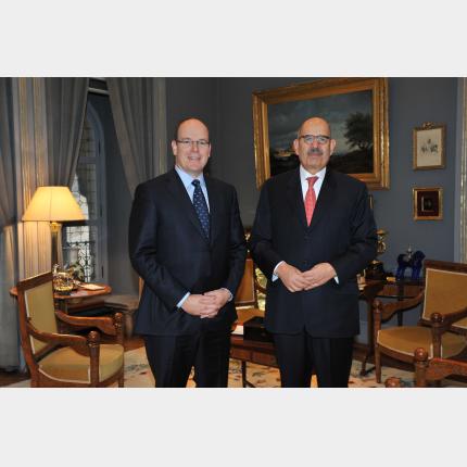 Rencontre entre S.A.S. le Prince Albert II et le Docteur Mohamed El Baradei